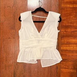 Ro & De Cream Sleeveless Blouse